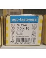 PGB Zelfborende schroef DIN 7504M 3,5x16mm (200 stuks)