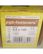 PGB Snelbouwschroef type S 4,8x140mm (200 stuks)