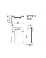 Monier Postel 20 Gevelpan Links Leigrijs