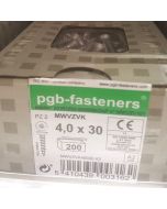 PGB Spaanderplaatschroef A2 VZK-Z 4x30mm (200 stuks)
