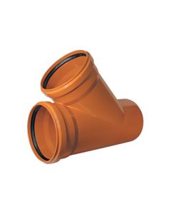 Nicoll PVC Y-stuk 45° M/M/S Ø200 oranje