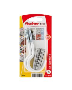 Fischer Plug SX 10x50 RH met ronde haak wit (2 stuks)